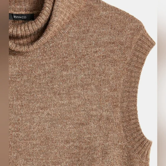 🤎 RW&CO. Sleeveless Spongy Knit Midi Turtleneck Sweater Dress, M - Picture 11 of 11